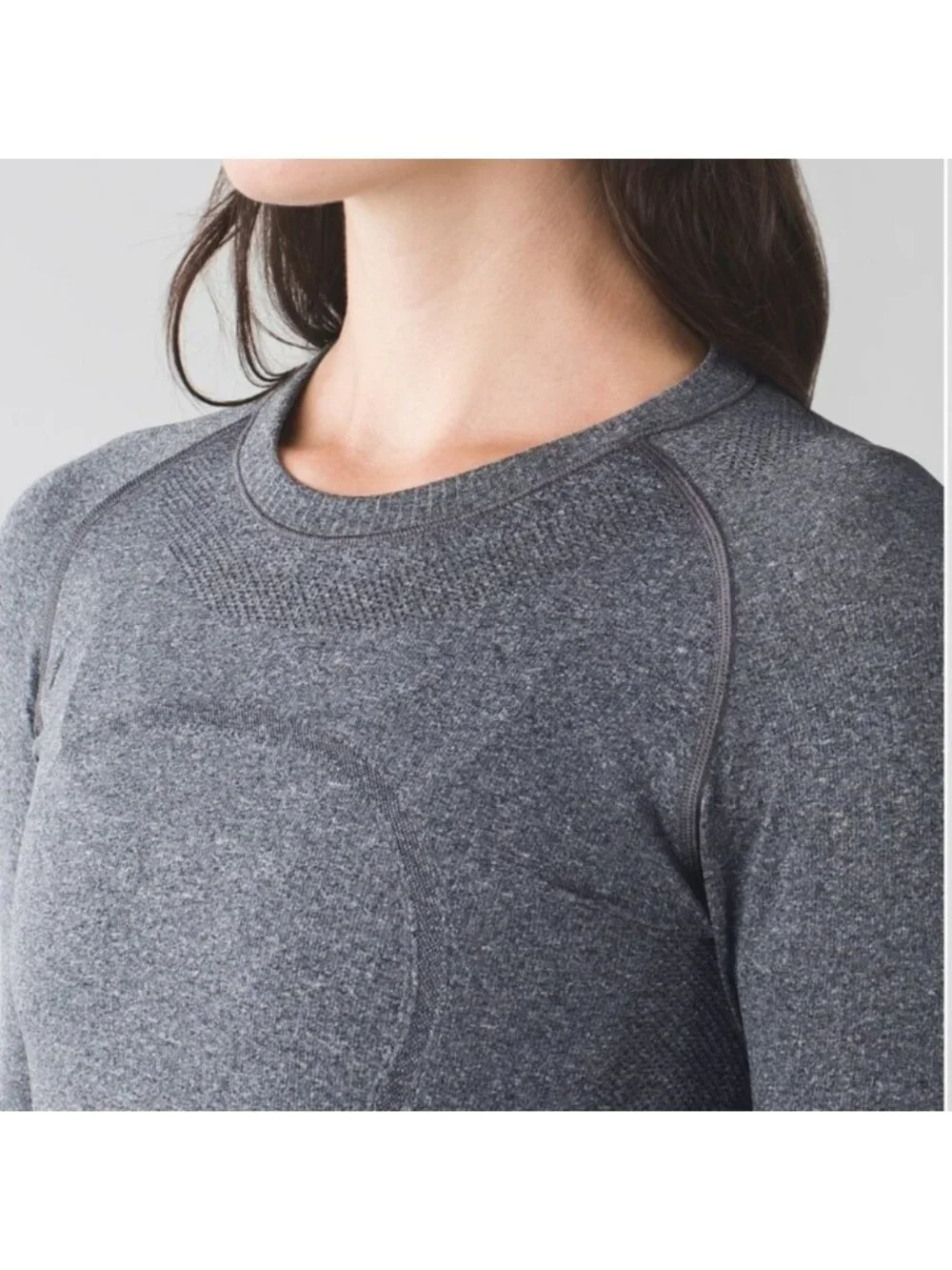 Lululemon Swiftly Tech Long Sleeve Heathered Black